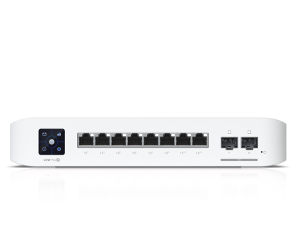 Switch UBIQUITI UniFi 8 PoE USW-PRO-8-POE, 6 portów 1 GbE PoE+, 2 porty 1 GbE PoE++, 2 porty 10G SFP+, 120W